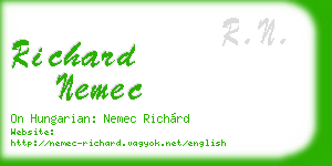richard nemec business card